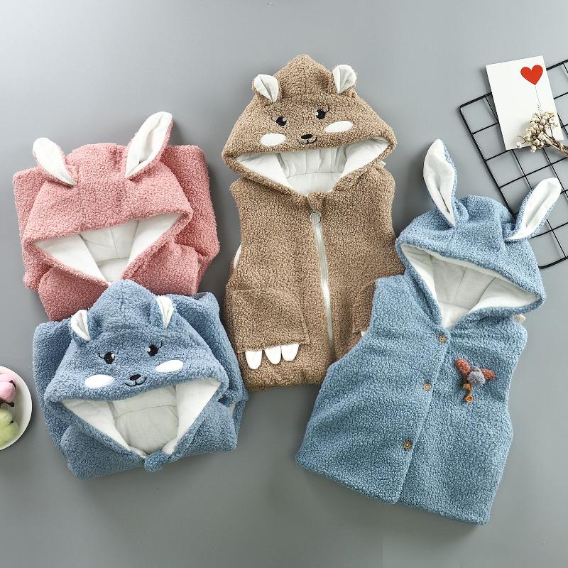 

Baby Girls Vest For Autumn And Winter Children's Outer Wear Thick Quilted Warm Waistcoat Cartoon, Camo