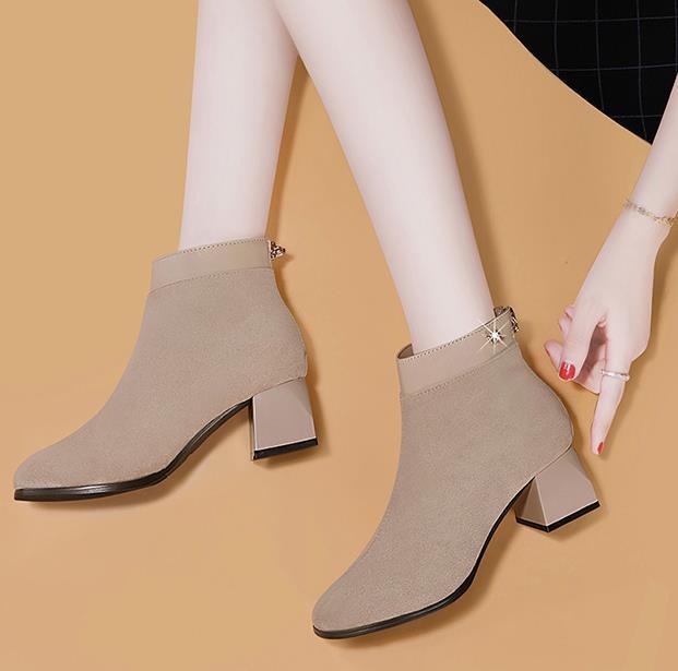 

Boots Black Platform High Heel Women's 2021 Winter Heels Wild Plus Velvet