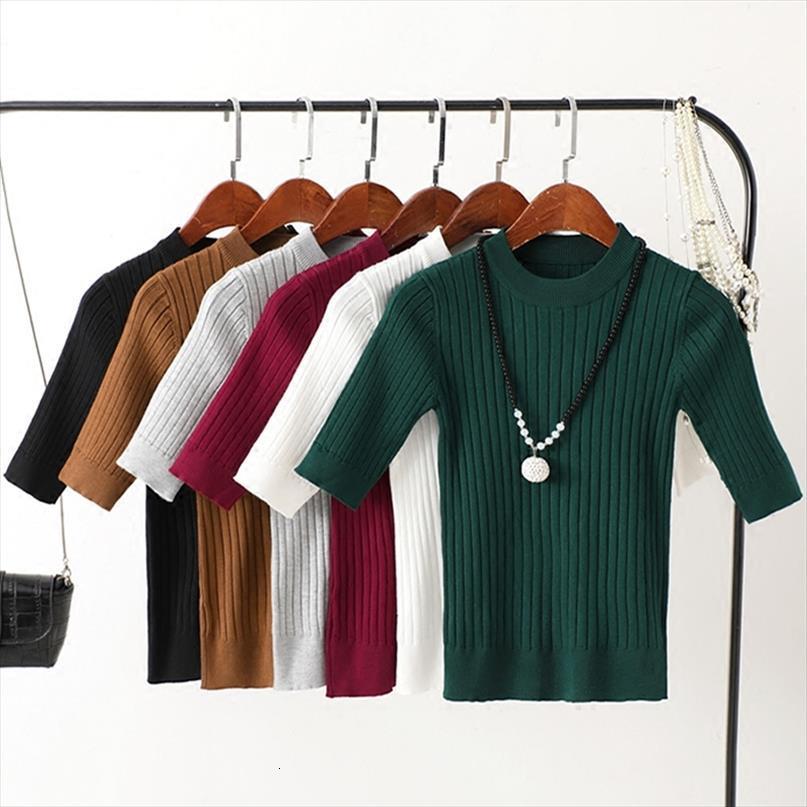 

wholesale spring autumn selling womens women sweaters fashion casual warm nice half sleeved sweater y35, White;black