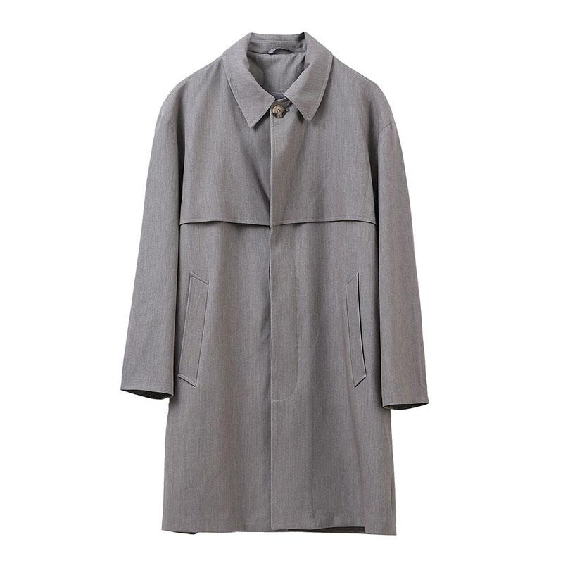 

Men's Trench Coats Korean Stylish Mans Long Coat Solid Color Large Size Clothing Polyester Lapel Drop Shoulder Loose Casual Tops, Black
