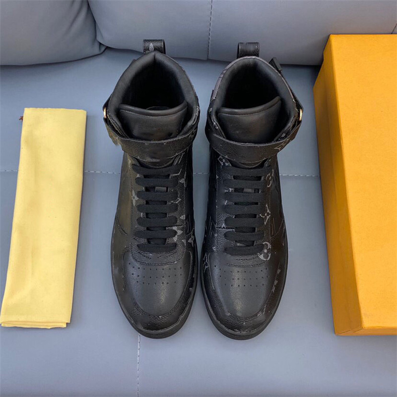 

Leather high top Luxury casual shoe Women Designer sneakers men shoes genuine leather fashion Mixed colour