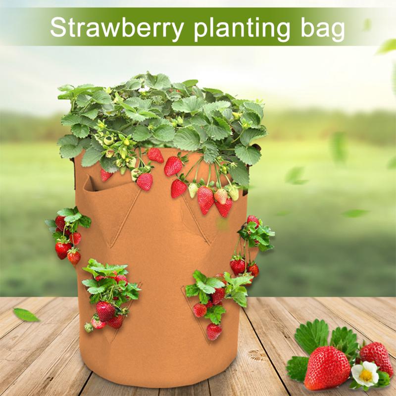 

2pcs Potato Folding Portable Strawberry Planting Bag Garden Vegetable Flower Growing Pouch Pot Bonsai Container With Handles Planters & Pots