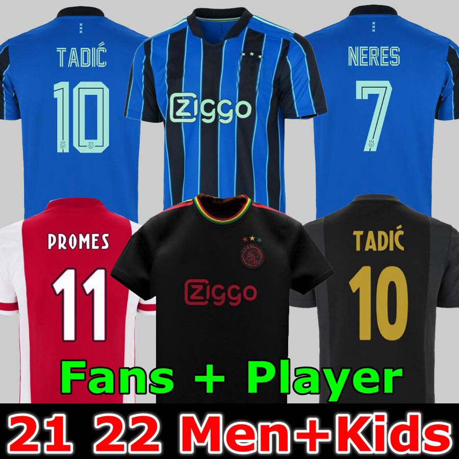

Fans player version HALLER soccer jersey amsterdam 2021 2022 KUDUS ANTONY BLIND PROMES TADIC NERES CRUYFF 21 22 men and kids kit football shirt away blue uniforms, 21 22 home jersey