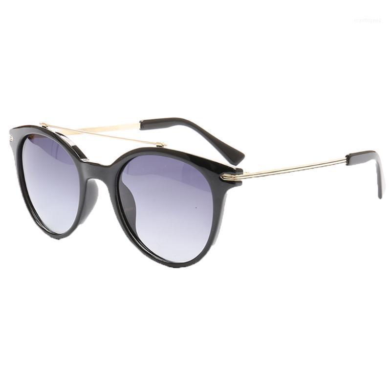 

Sunglasses Women Round For Retro Top Quality Metal Polarized Double-bridge Fashion Tortoise Shades1
