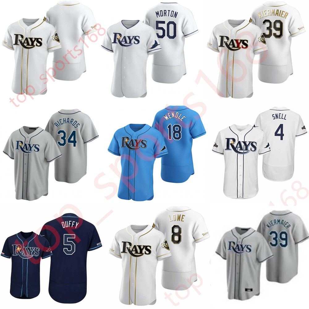 

Custom Rays Richards Tampa 20 21 Bay baseball Jersey Wade Boggs Wendle Daniel Robertson Diaz Meadows Snell Lowe Morton Kiermaier, Blue;black