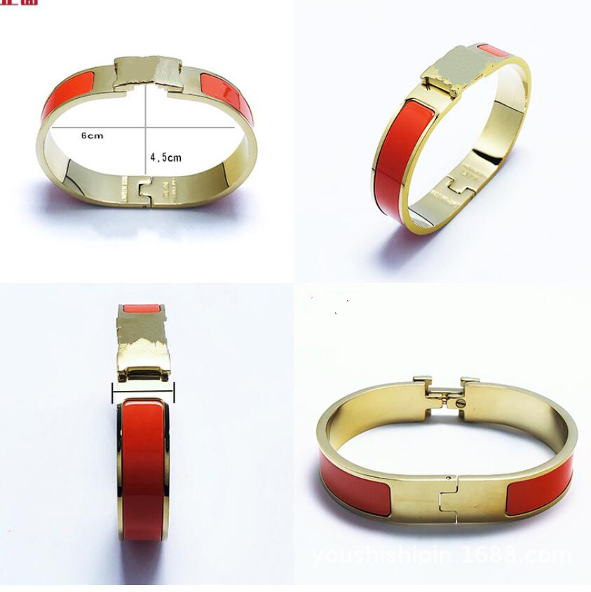 

2021 Enamel Colorful Woman H Bracelet Fashion Bracelets for Man Womens Jewelry Bracelet Jewelry 6 Color, Black