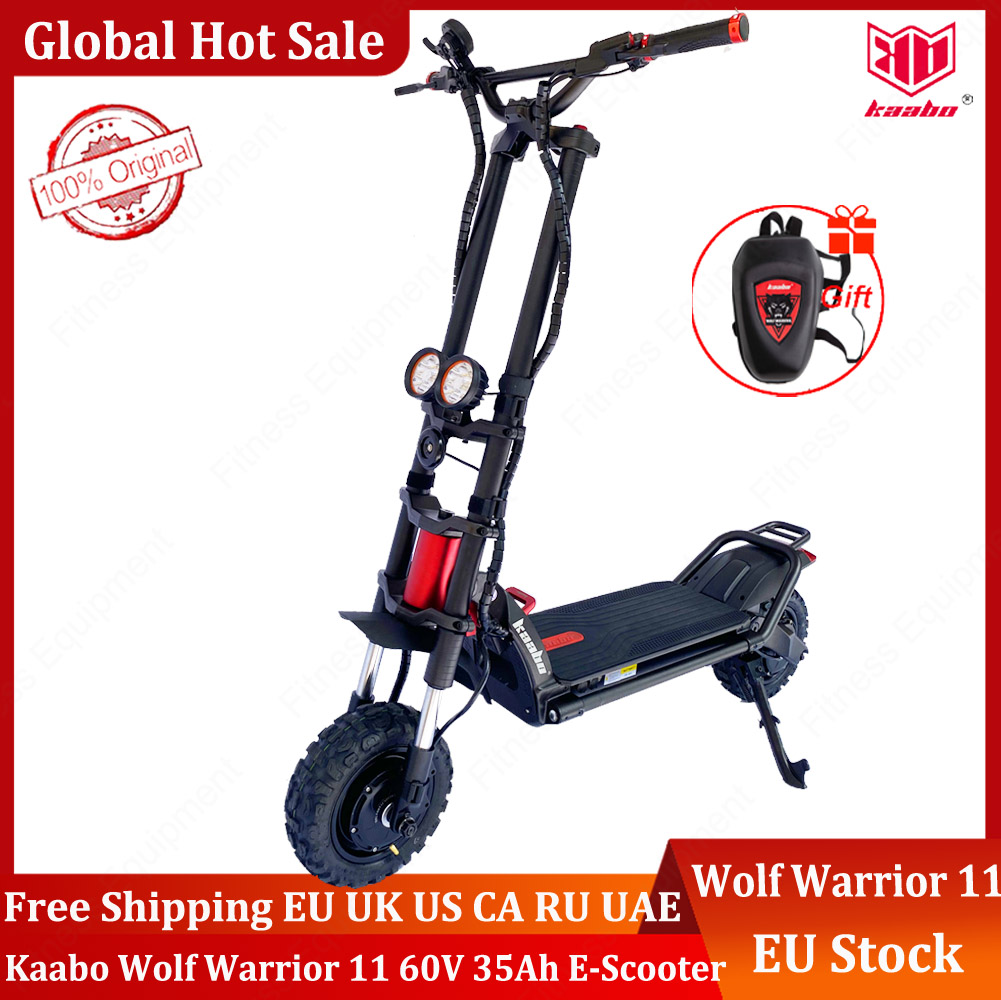 

EU Stock Original Kaabo Wolf Warrior 11 PRO+ 60V 35Ah 1200W*2 Electric Scooter Skateboard Hydraulic Brake Dual Motor 11 Inch Scooter