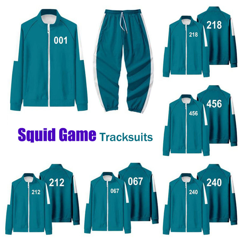 

Theme Costume Squid Game Cosplay Men's Tracksuits Jackets Li Zhengjae Same Jacket 456/218/067/001 Autumn Casual Polyester Stand-up Coll, Black;red