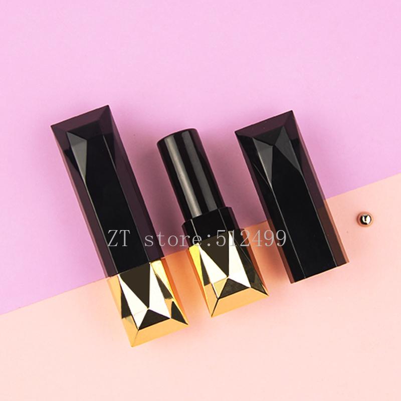 

10/30/50pcs Diamond Square Black Empty DIY Lipstick Tube 12.1mm Lip Container Shell Packaging Makeup Cosmetics Storage Bottles & Jars