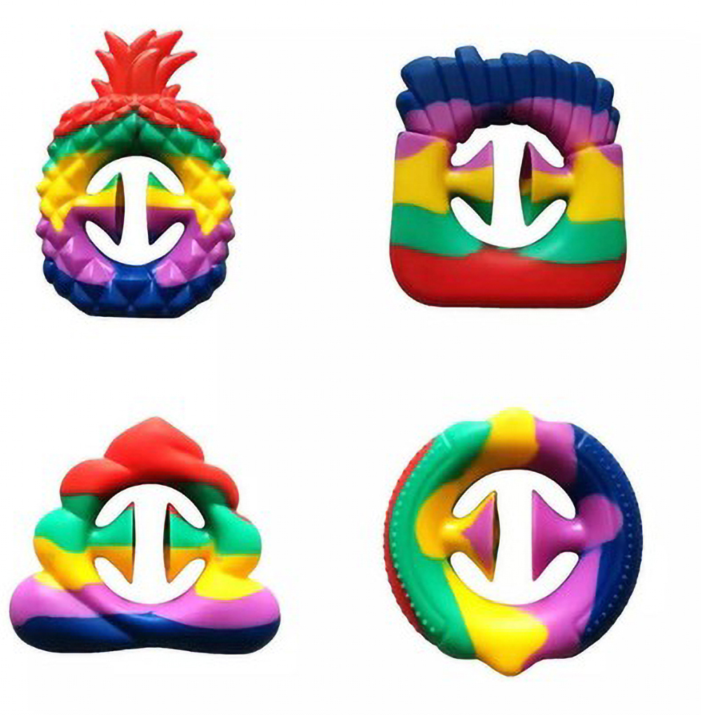 

Rainbow Tie Dye Grip snapperz Fidget Toy Hand Grab Snap Tiktok toys Nipper Silicone sucker Game Sensory Autism Anxiety Reliever Pineapple Ice-cream shape DHL