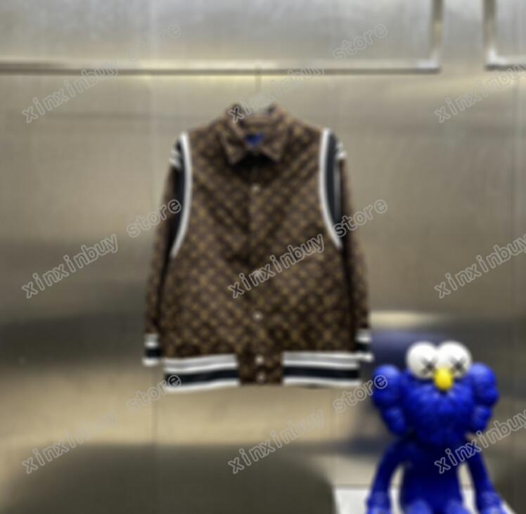 

2021 Paris luxury fashion spring and autumn new letter full print stitching sleeve vest jacket French famous men's designer high-quality casual loose jacket, Brown