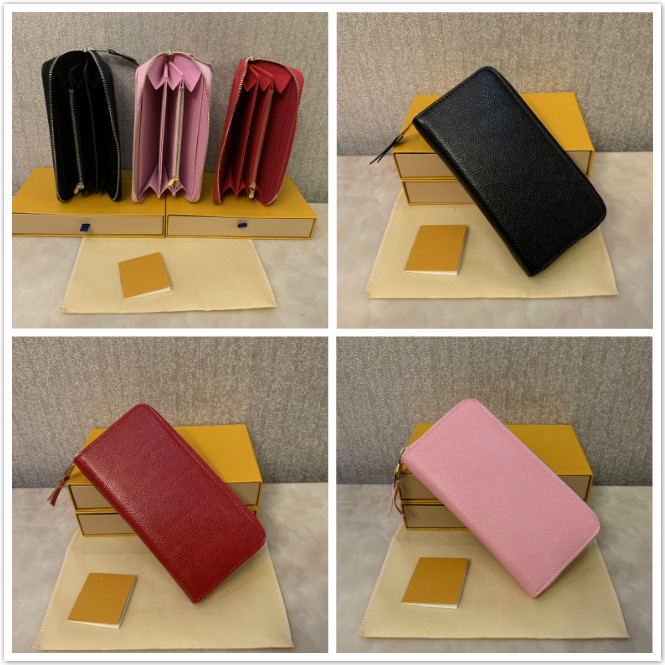 

designer wallet Women's Zipper Bag Female Purse Fashion Card Holder Pocket Long Women with Box, Red