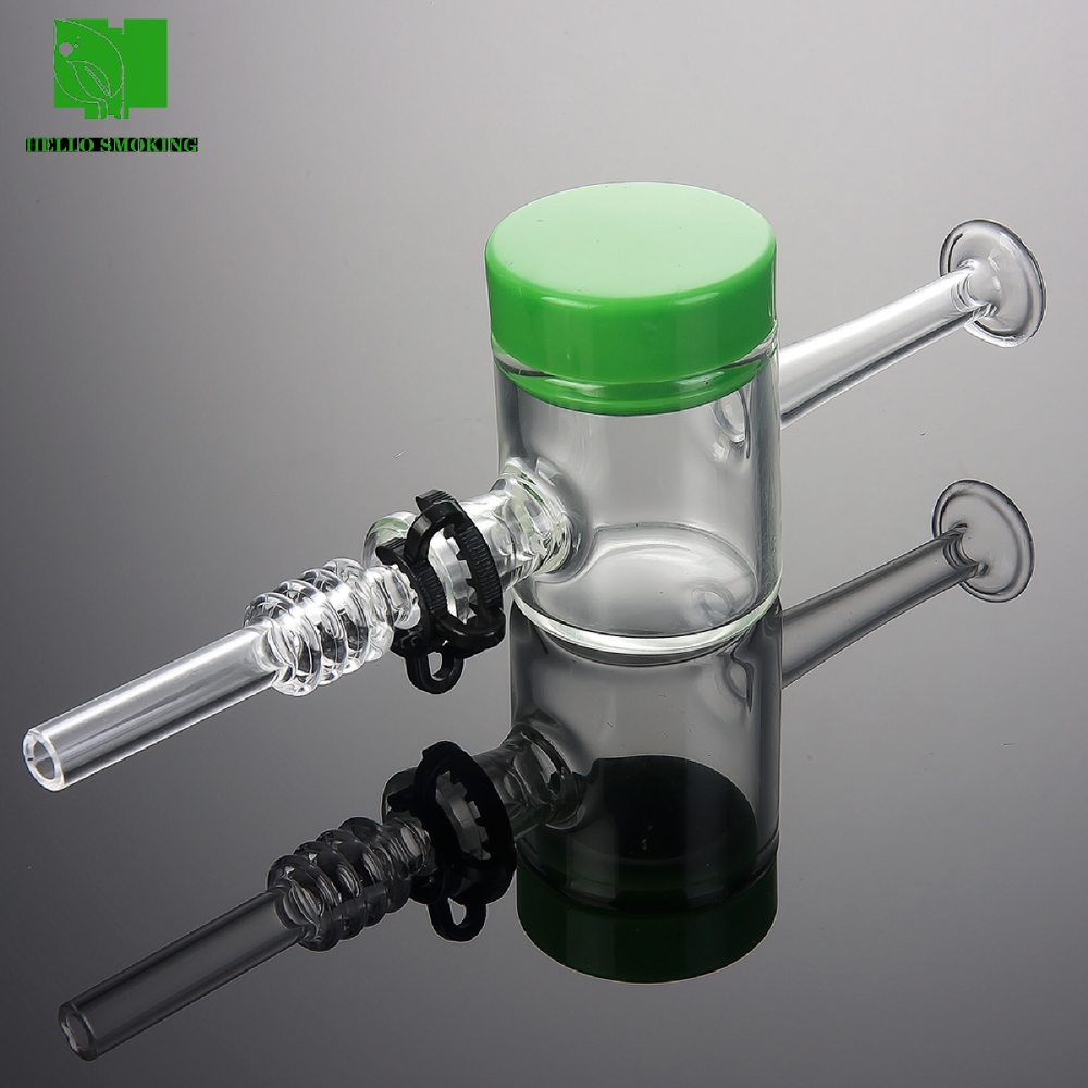 

10mm Glass Nectar Collector set smoking with Stainless steel tip Joint Micro NC KeckÂ ClipÂ 10mlÂ SiliconeÂ Container Hookah
