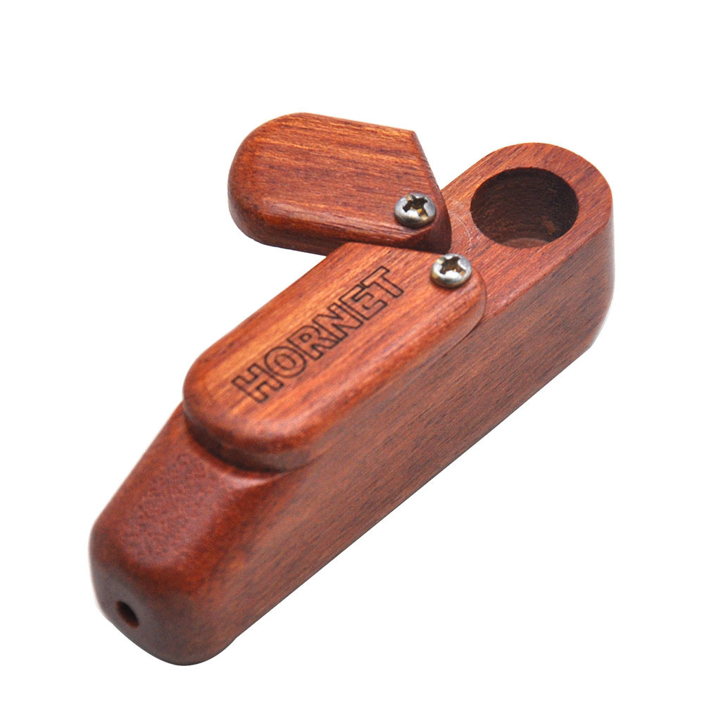 

Folding Smoking Wooden Pipe Foldable Metal Monkey Hand Tobacco Cigarette Spoon Pipes With Storage Space Bowl Tools Accessories