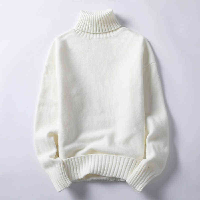

turn-over men thicken korean youth pure white self-cultivation turtleneck sweater base shirt plus veet, Black