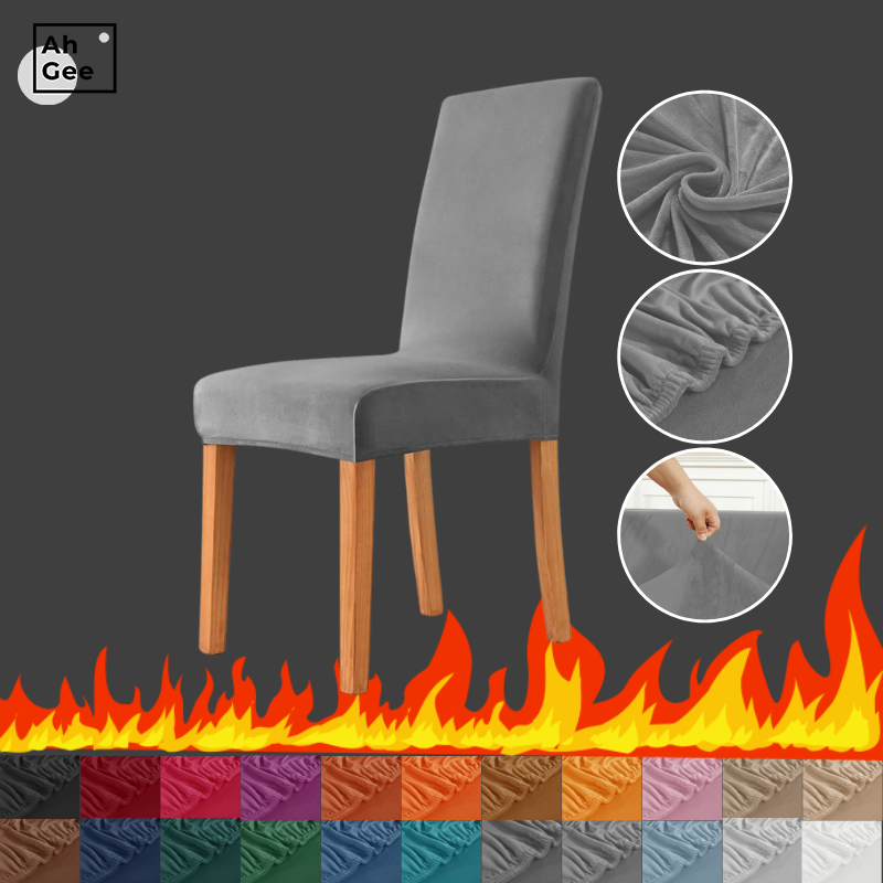 

Gray Dinner Chair Covers Stretch Spandex Elastic Cover For Home Plain Chairs Kitchen Slipcover