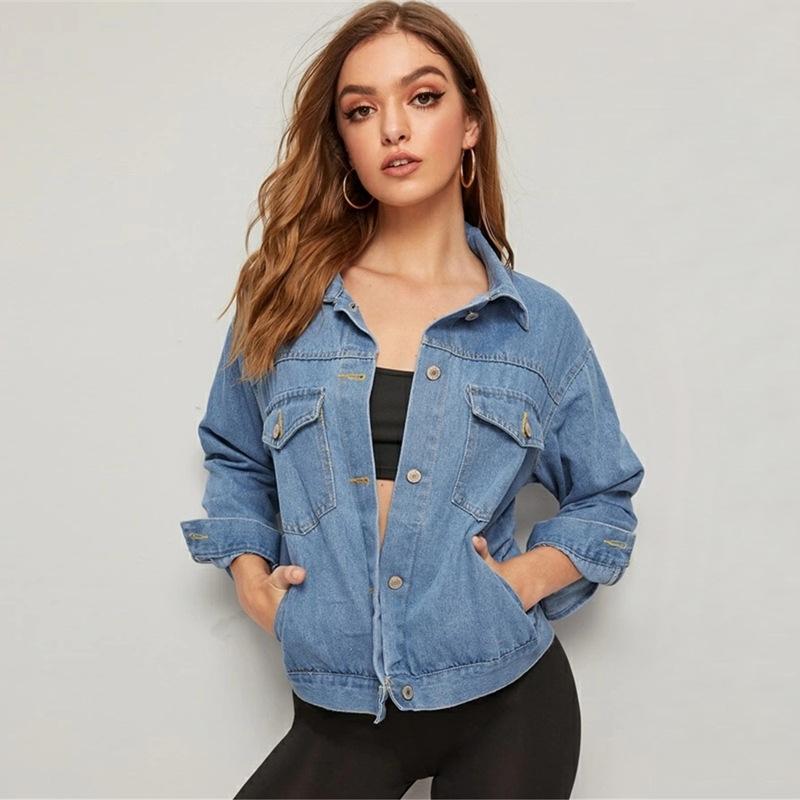 

Women's Jackets European And American Coat Autumn/winter Loose Hunting Denim Jacket, Black;brown