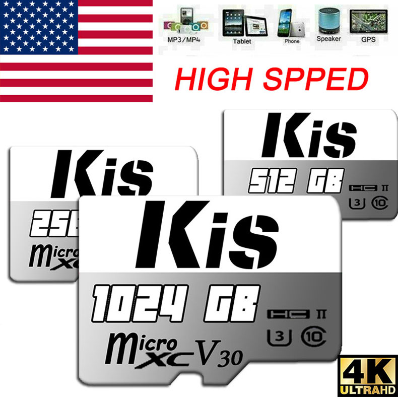 

Kis 32GB 64GB 128GB 256GB 512GB 1024GB Memory TF Micro SD Card 256 512GB 1TB 100MB/S Class10 4K with Free Adapter new