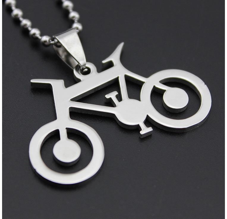 

Pendant Necklaces Stainless Steel Geometric Mountain Travel Bicycle Necklace Hollow Round Bike Charm Jewelry For Love Gift