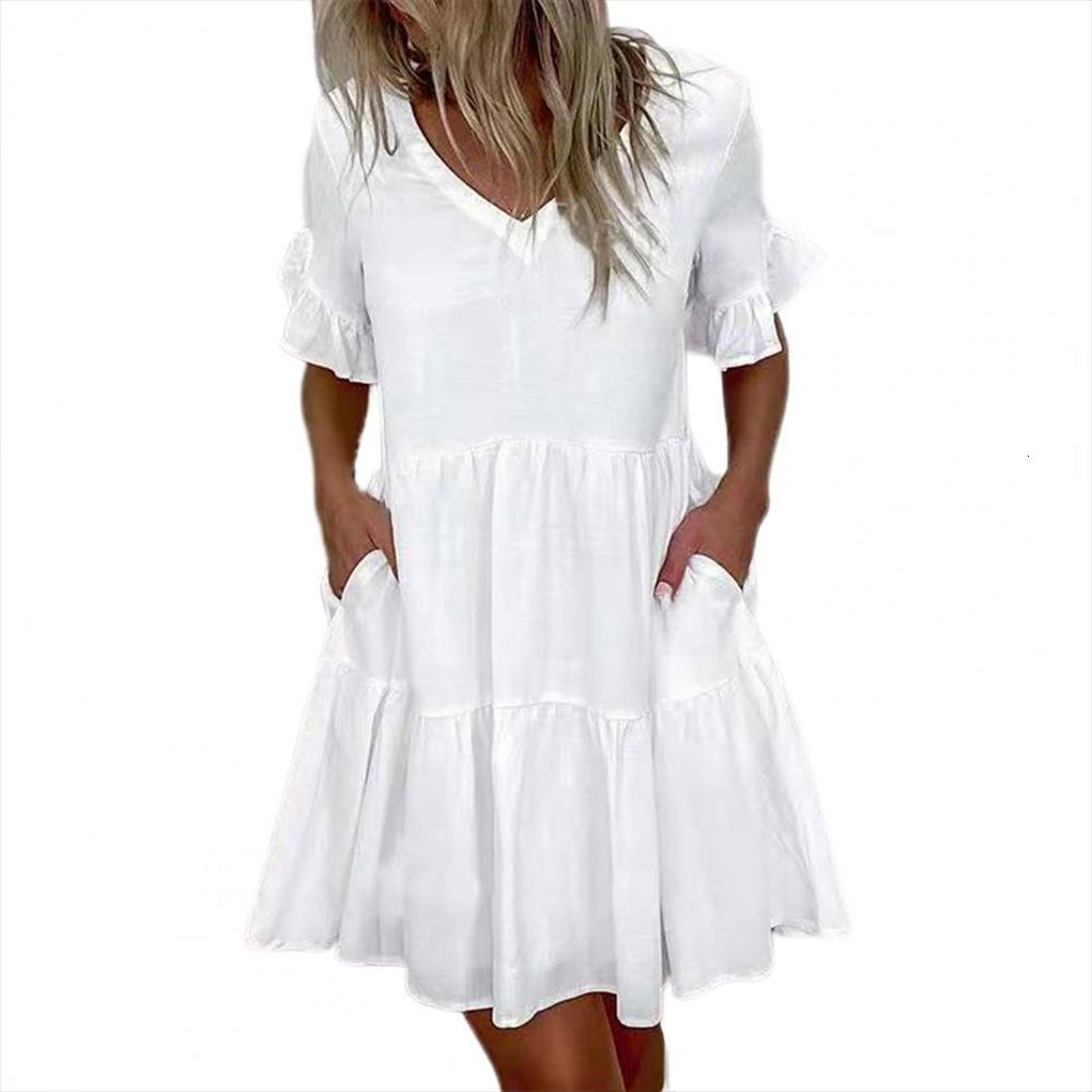 

summer color block short women dresses ruffle sleeve v neck pockets floral print mini for party, Black;gray