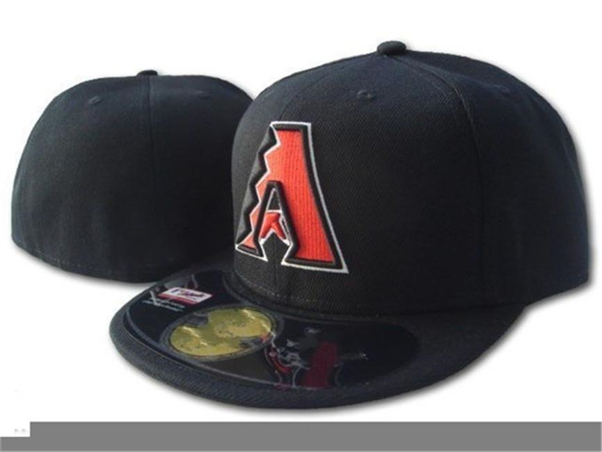 

Ready Stock Men's Fashion Hip Hop Classic Black Color Arizona Flat Peak Full Closed Caps Baseball Sports All Team Fitted Hats In 7- Size 8 Mix Order OK