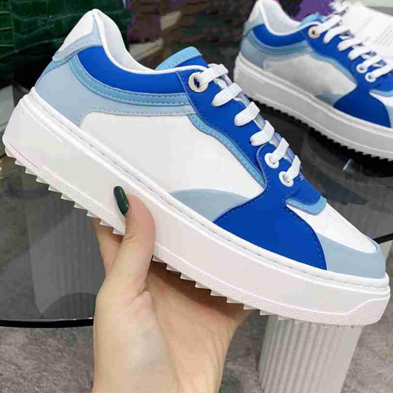 

Women Designer Casual Shoes Flat Platform Sneakers Mixed Color Lace Up Running Shoe