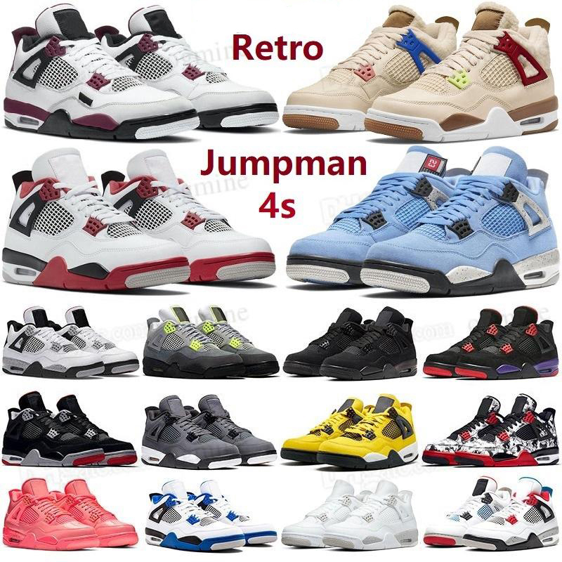 

Mens Outdoor Shoes Sail 4 4s Sneakers University Blue 1 1s Fire Red Thunder Oreo Bordeaux Black Cat Shimmer Guava Ice Bred White Cement women Sports Trainers, As photo 22