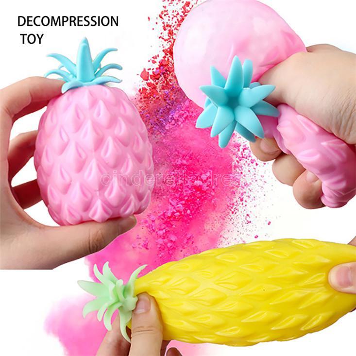 

DHL Fun Soft Pineapple Anti Stress Ball Stress Reliever Toy For Children Adult Fidget Squishy Antistress Creativity Cute Fruit Toys CY15