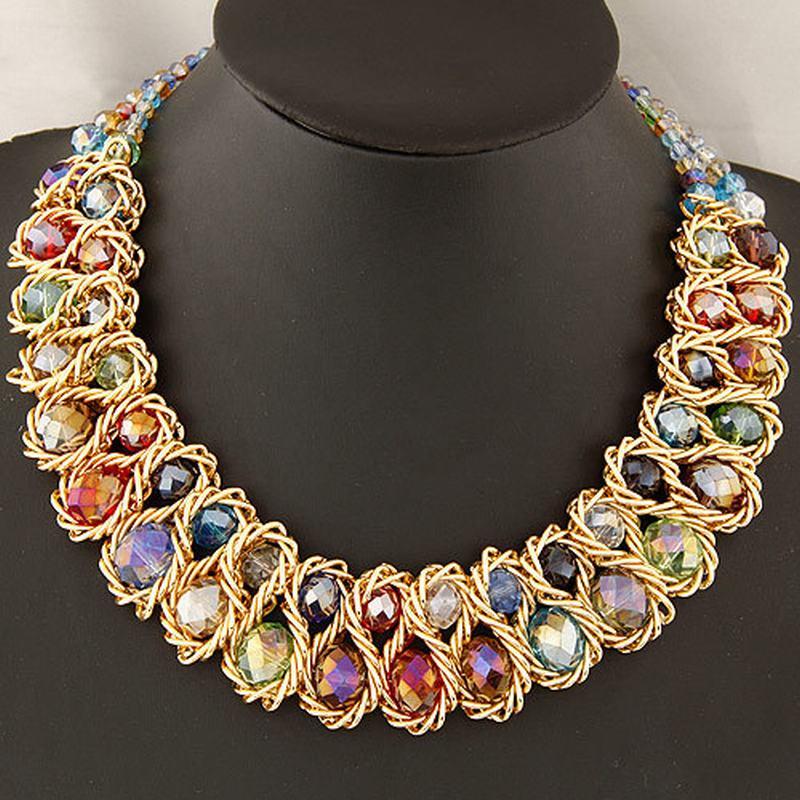 

Pendant Necklaces Women's Neck Chain Diamond Choker Alloy Korean Fashion Large Crystal Female Gem Necklace Women Jewelry