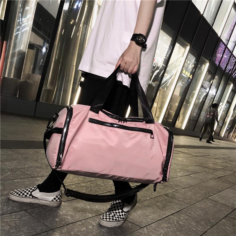 

Duffel Bags 2021 Outdoor Travel Folding Bag Sports Backpack Large Capacity Double Back Handbag Waterproof Yoga, Black