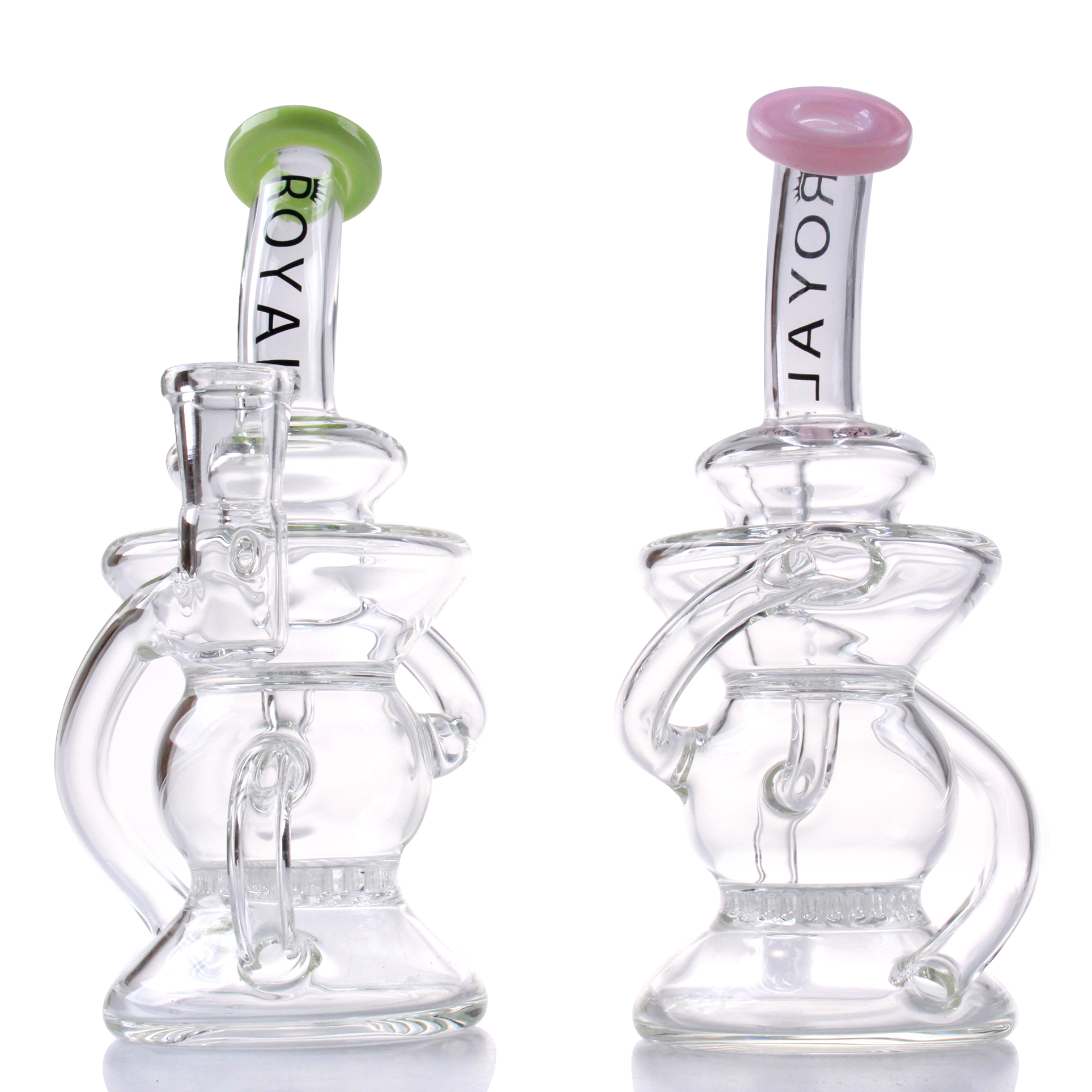 

Royal Glass Hookahs Water Bong with Honeycomb Perc Color Lip Female 14.5mm Recycle Dab Rigs