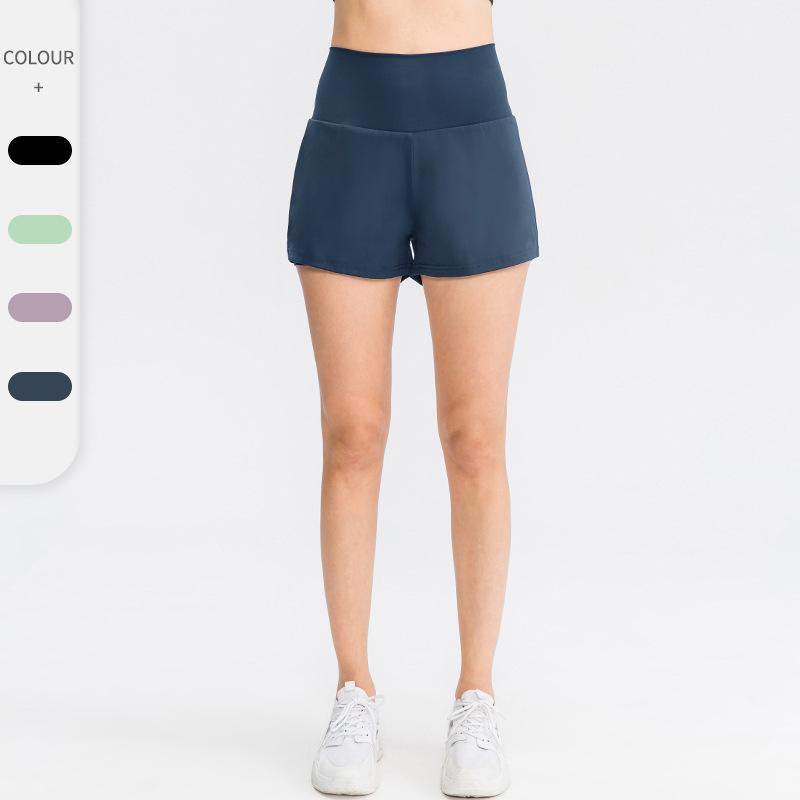 

Running Shorts VGORLORA Women 2 In 1 Elastic Waist Pocket Tight Yoga Short Woman Sports Pink Gym Fitness Sportswear, Black