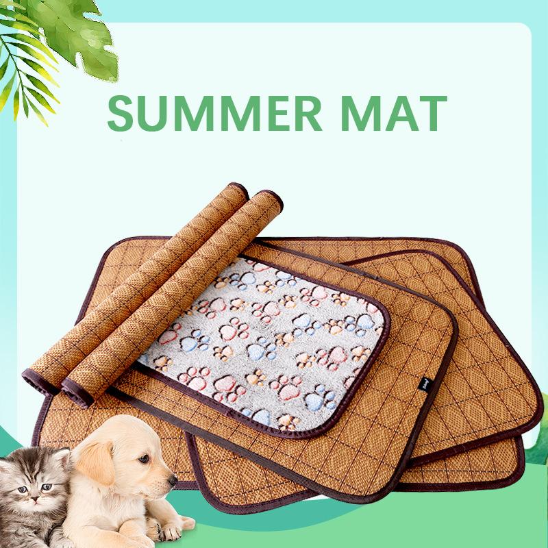 

Kennels & Pens Pet Nest Bamboo Mat For Both Cats And Dogs With Cushion Cooling In Summer Cold Pad Dog Suede Warmth Winter