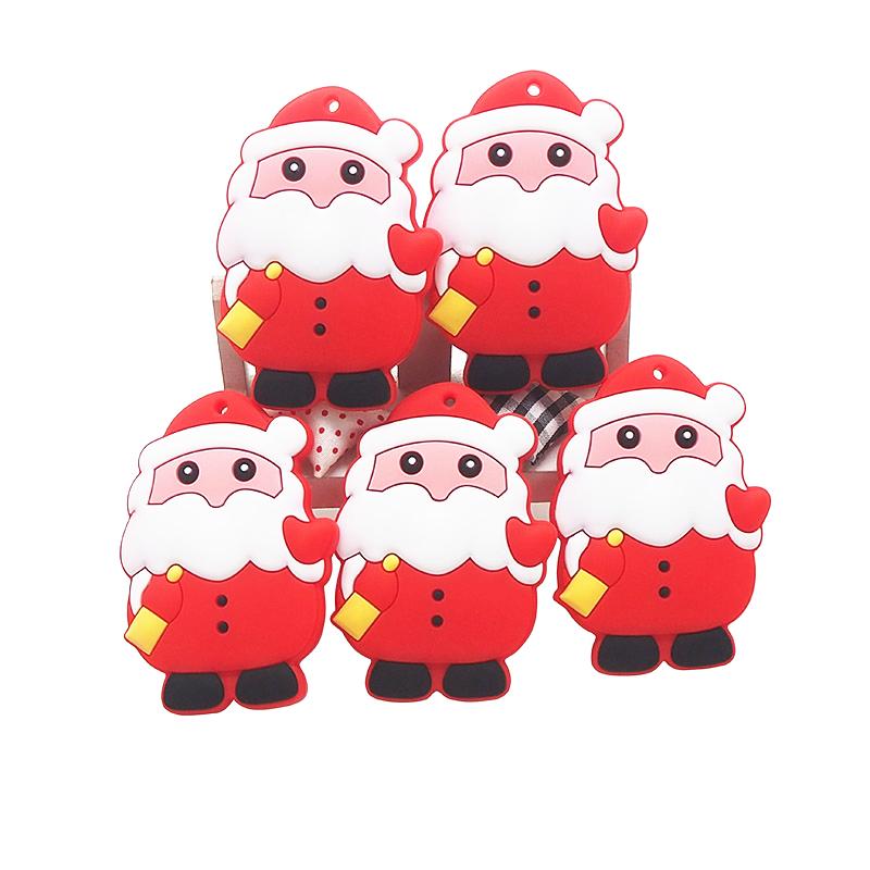 

Other Chenkai 5PCS Silicone Santa Claus Teether Baby Cartoon For DIY Nursing Chewing Chain Pendant Necklace Toy