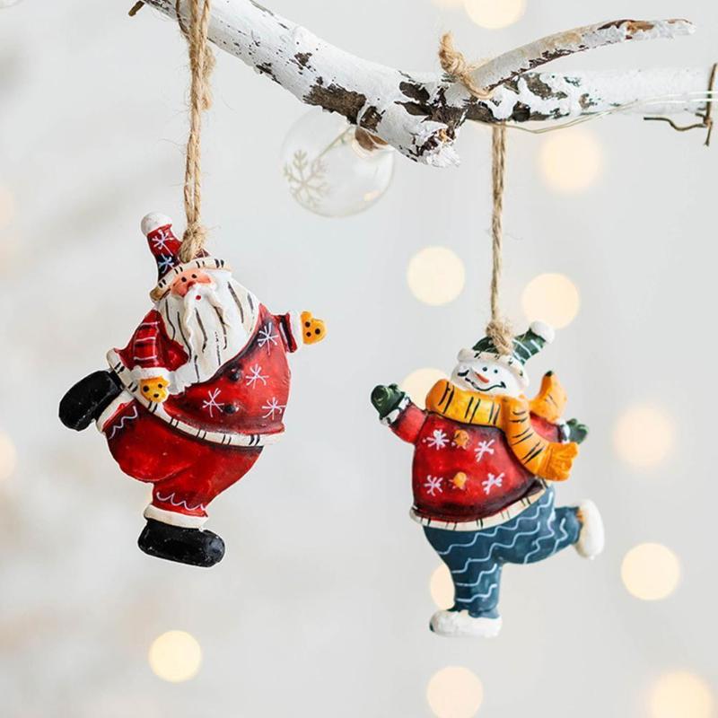 

Christmas Decorations Santa Snowman Small Pendant Resin Old Man Gifts Decoration Ornaments Toys Diy Home Kids D6l4