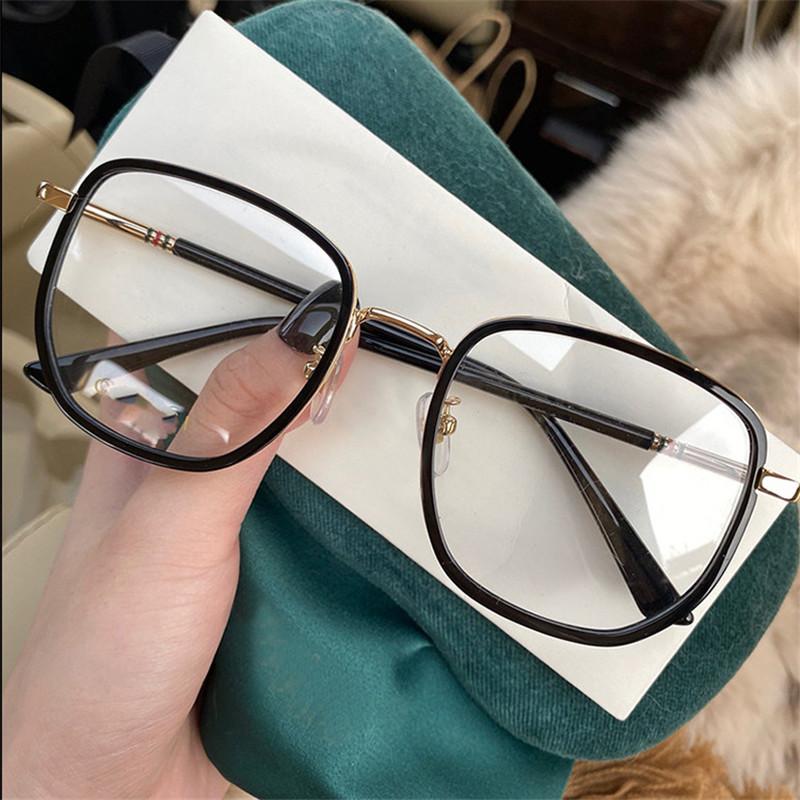 

Sunglasses 2021 Casual Anti Blue Light Block Glasses Big Frame Women Clear Retro Vintage Men Eyeglasses Male Eyewear Female