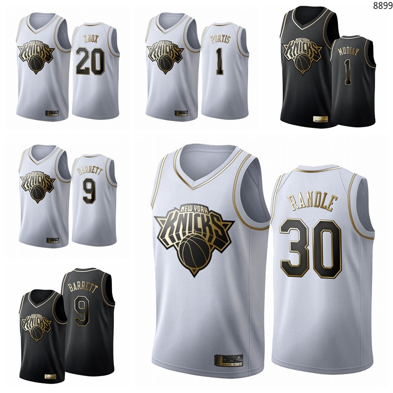 

New YorkKnicksMen Derrick Rose Kemba Walker Julius Randle RJ Barrett Evan Fournier Jakubaitis McBride Toppin Golden Edition Basketball Jersey Size S-3XL, Black jersey