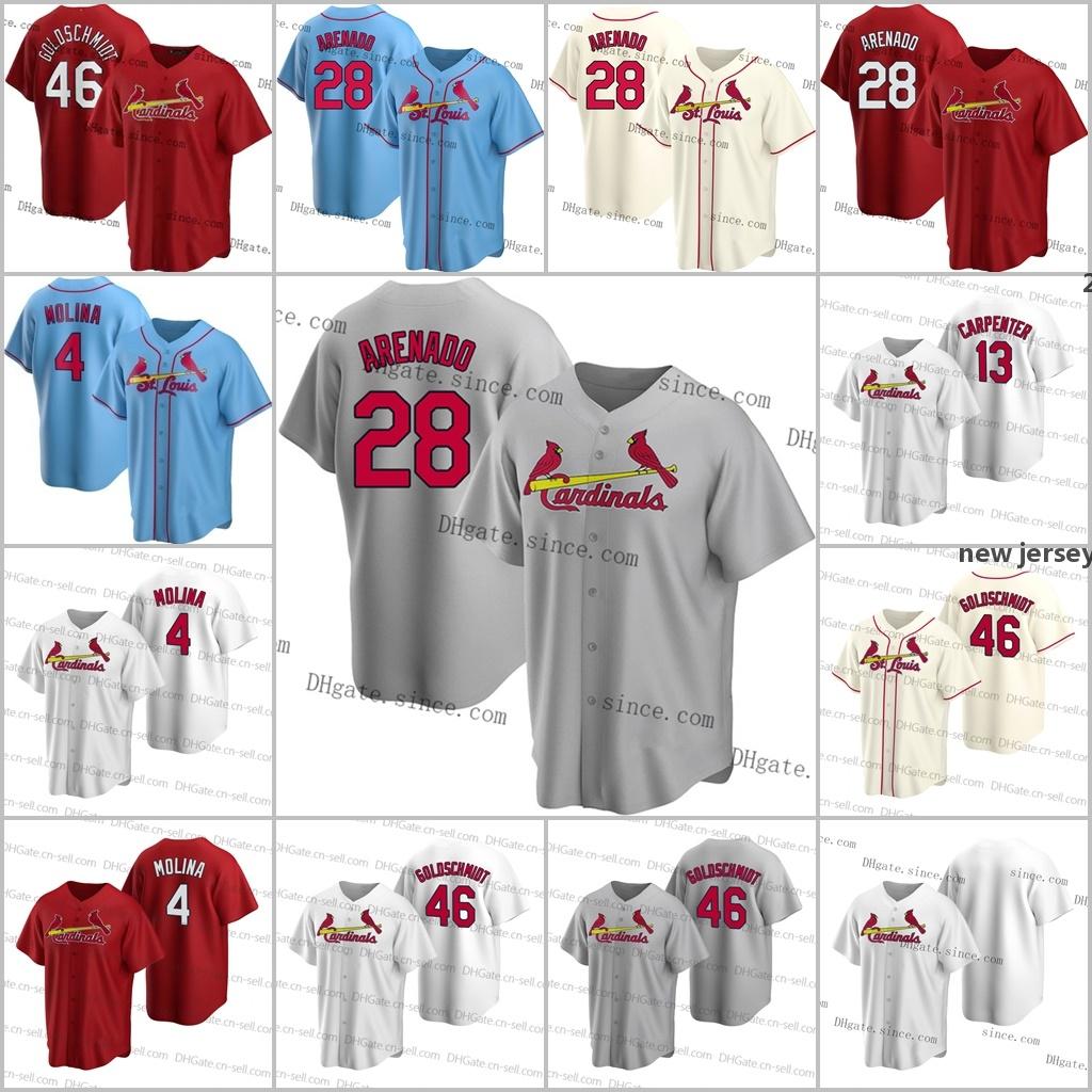 

Quality 28 Nolan Arenado Jersey Yadier Molina Paul Goldschmidt 46 Matt Carpenter 13 Blank No Name Number St. Louis Cardinal Baseball Jersey, As shown in illustration