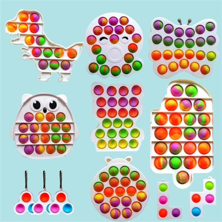

2021 Rainbow toy for decompression Push Bubble Fidget Sensory Toys Autism Special Needs Stress Reliever Educational Soft Squeeze GYQ