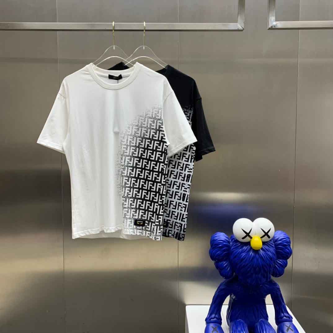 

2021ss spring and summer new high grade cotton printing short sleeve round neck panel T-Shirt Size: m-l-xl-xxl-xxxl Color: black white vv77