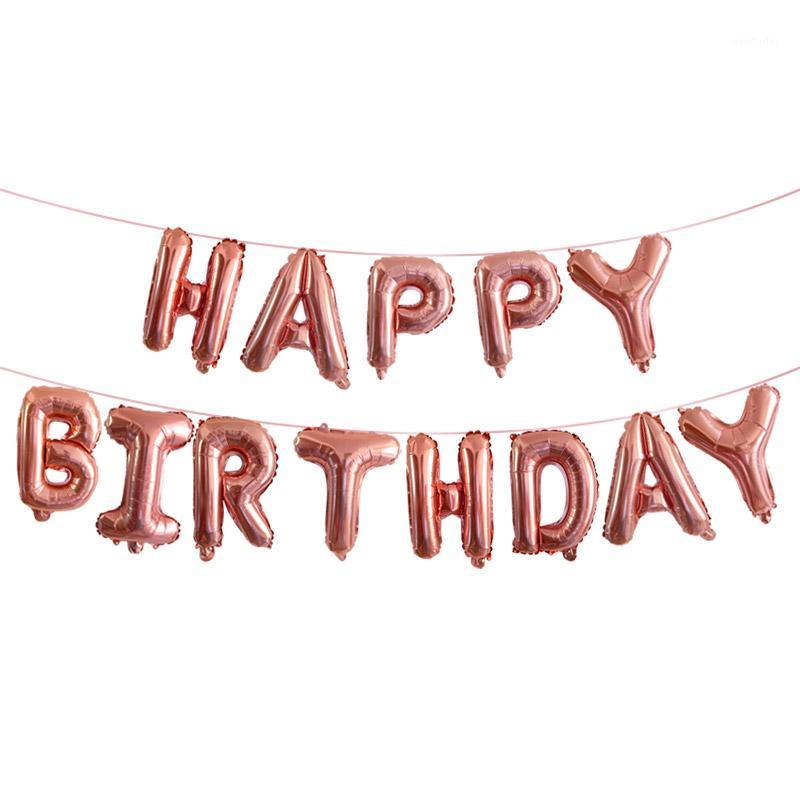 

Party Decoration 16inch Globos Birthday Balloon Rose Gold Happy Foil Balloons Set Banner Kids Supplies