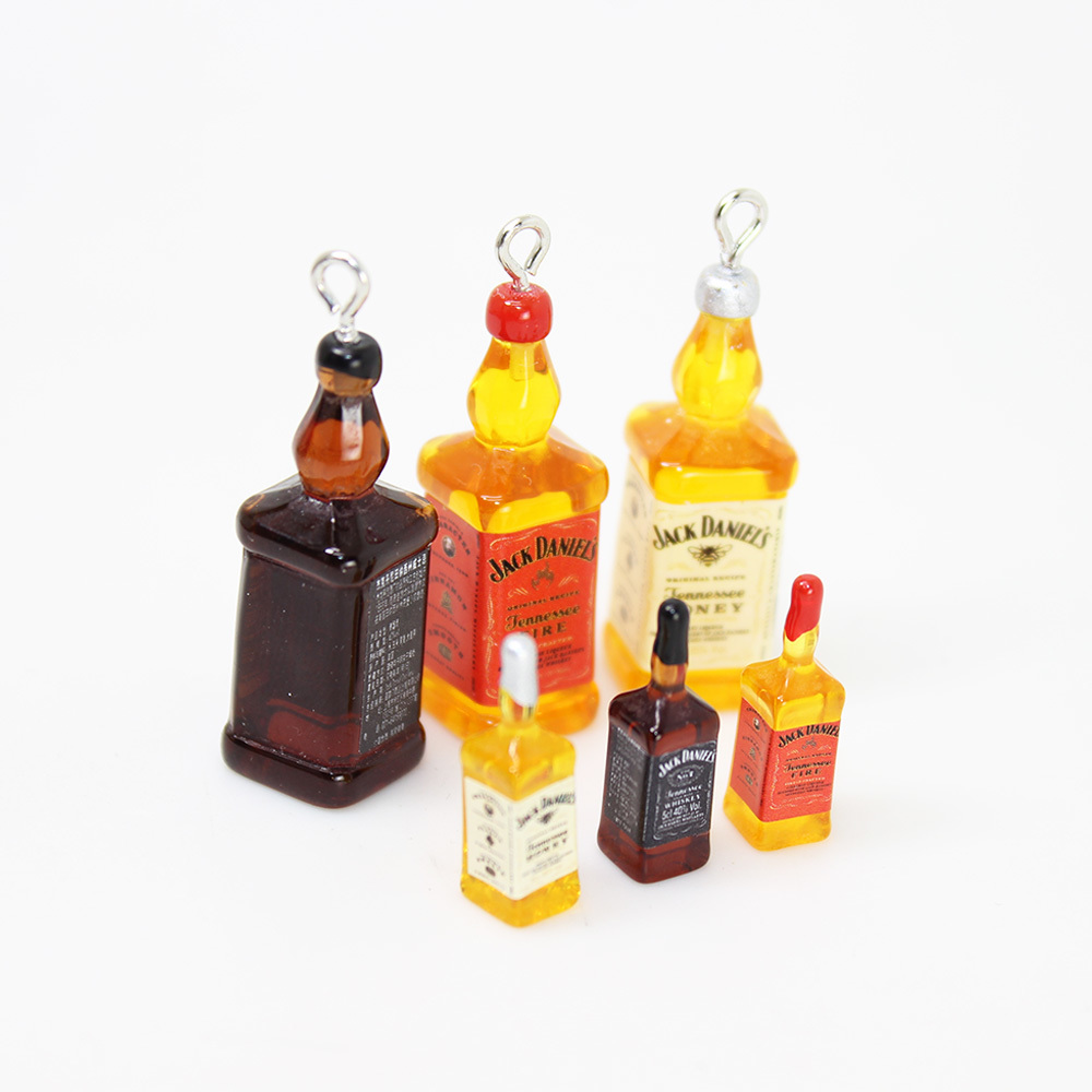 

Yamily 10pcs/Resin Wine Charm Dollhouse Drink Liqour Bottle Pendant Children Jewelry For Keychain DIY Necklace Earring Accessory, Bronze;silver