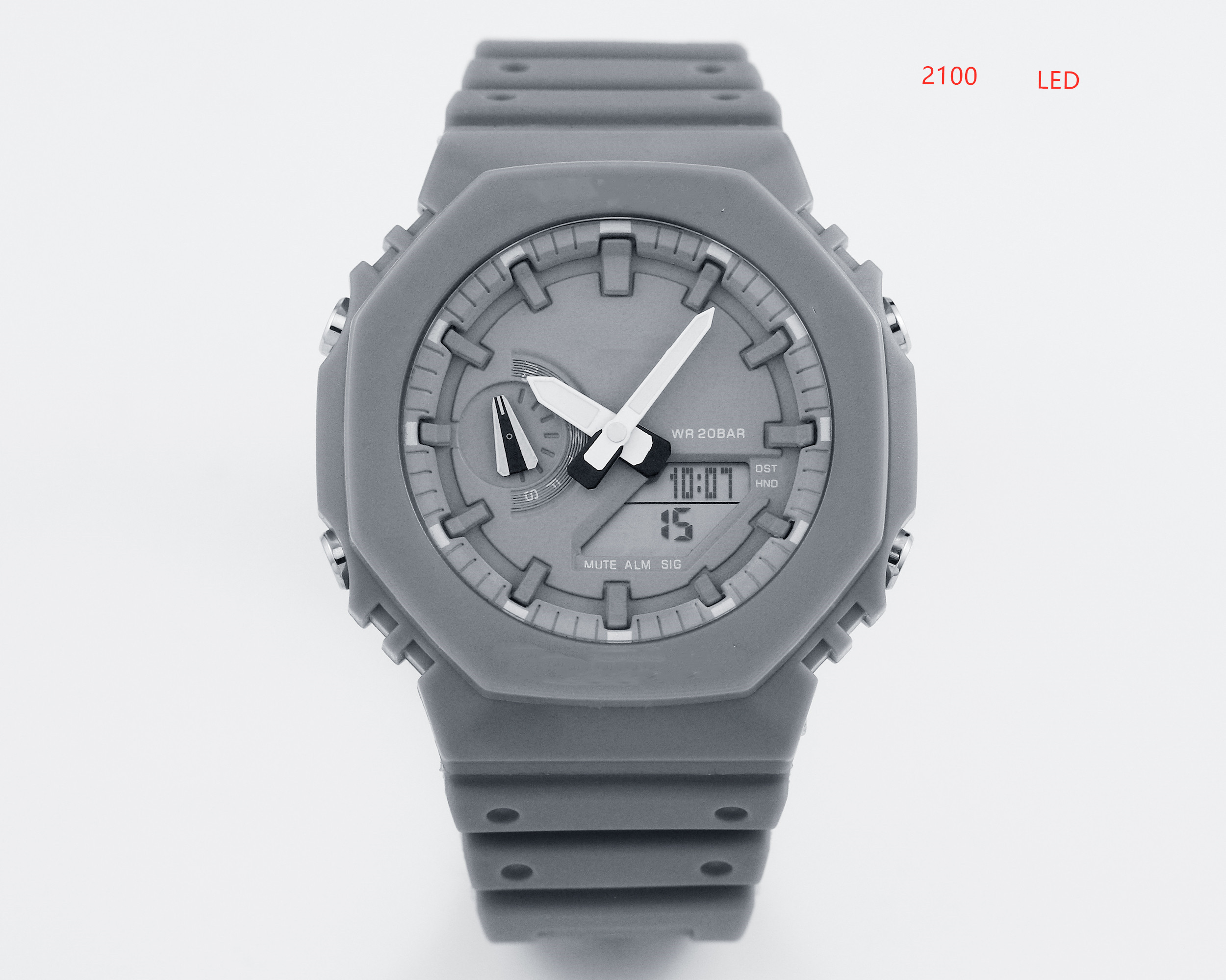 

Sports Quartz Men's 2100 Waterproof Watch DZ7333 LED Digital Display High Quality Cold Light PU Belt