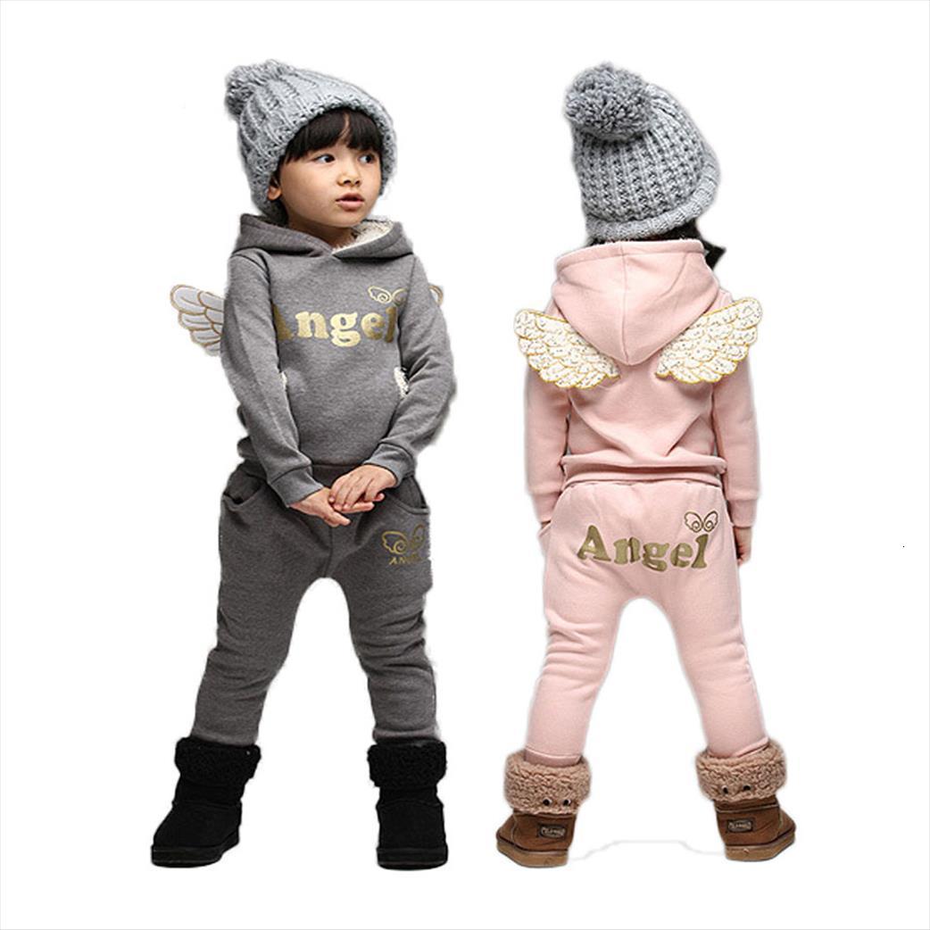 Children Clothing Set Fleece Sports Suit For Boy Winter Toddler Suits Girls Wings Kids Tracksuit Baby School Costume-image-716693736