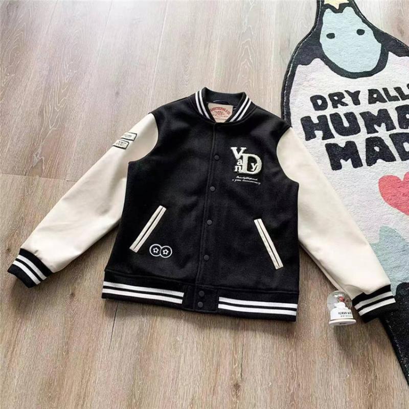 

Men' Jackets Black Vandythepink Varsity Baseball Women Men Casual Unisex Clothing PU Leather Bomber Coats