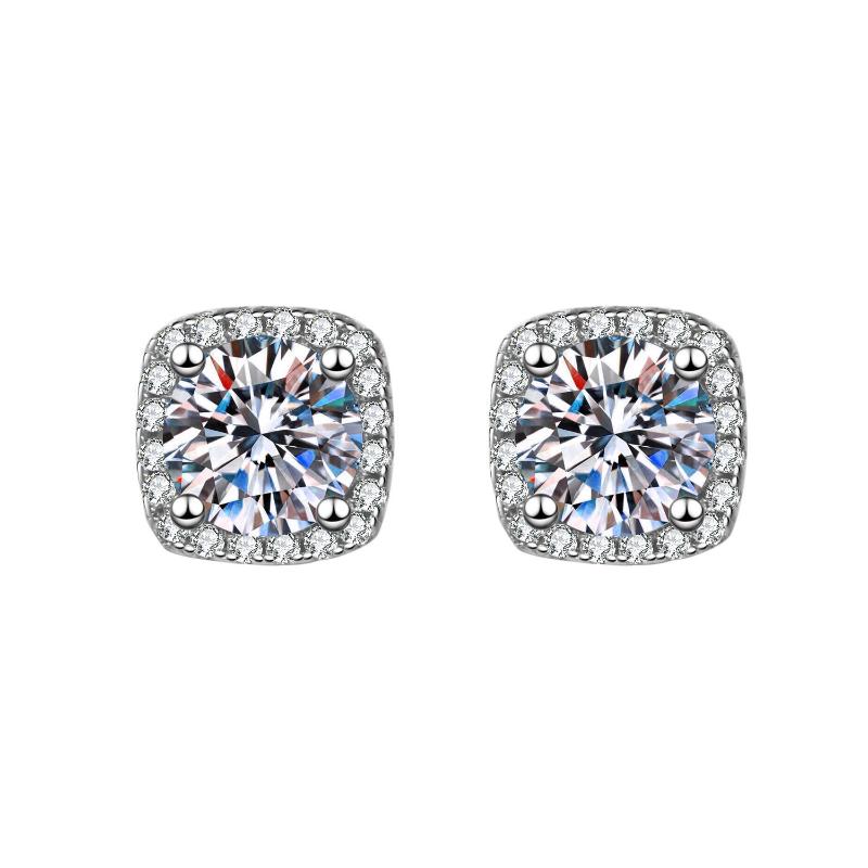 Stud Trendy Romantic Wedding Engagement Diamond Cubic Zirconia Fashion Luxury Gift Square Earrings-image-705869472