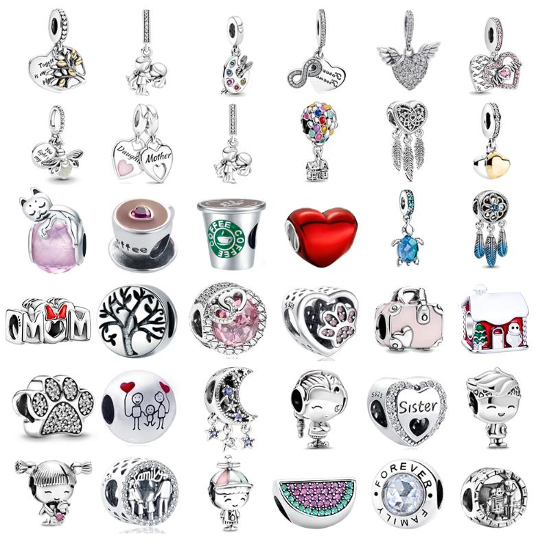 

Other 925 Sterling Silver Round Charm Fit Original Bead Forever Family Bracelet Necklace Trinket Diy Women Jewelry