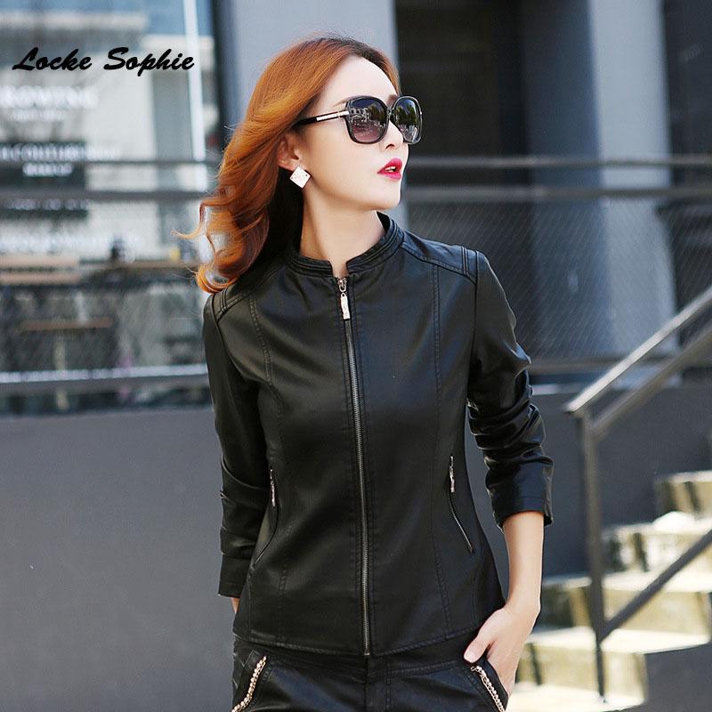 

Women's Leather & Faux 1pcs Plus Size Jacket Blazers 2021 Autumn Fashion Fur Pu Zipper Ladies Skinny Locomotive, Black