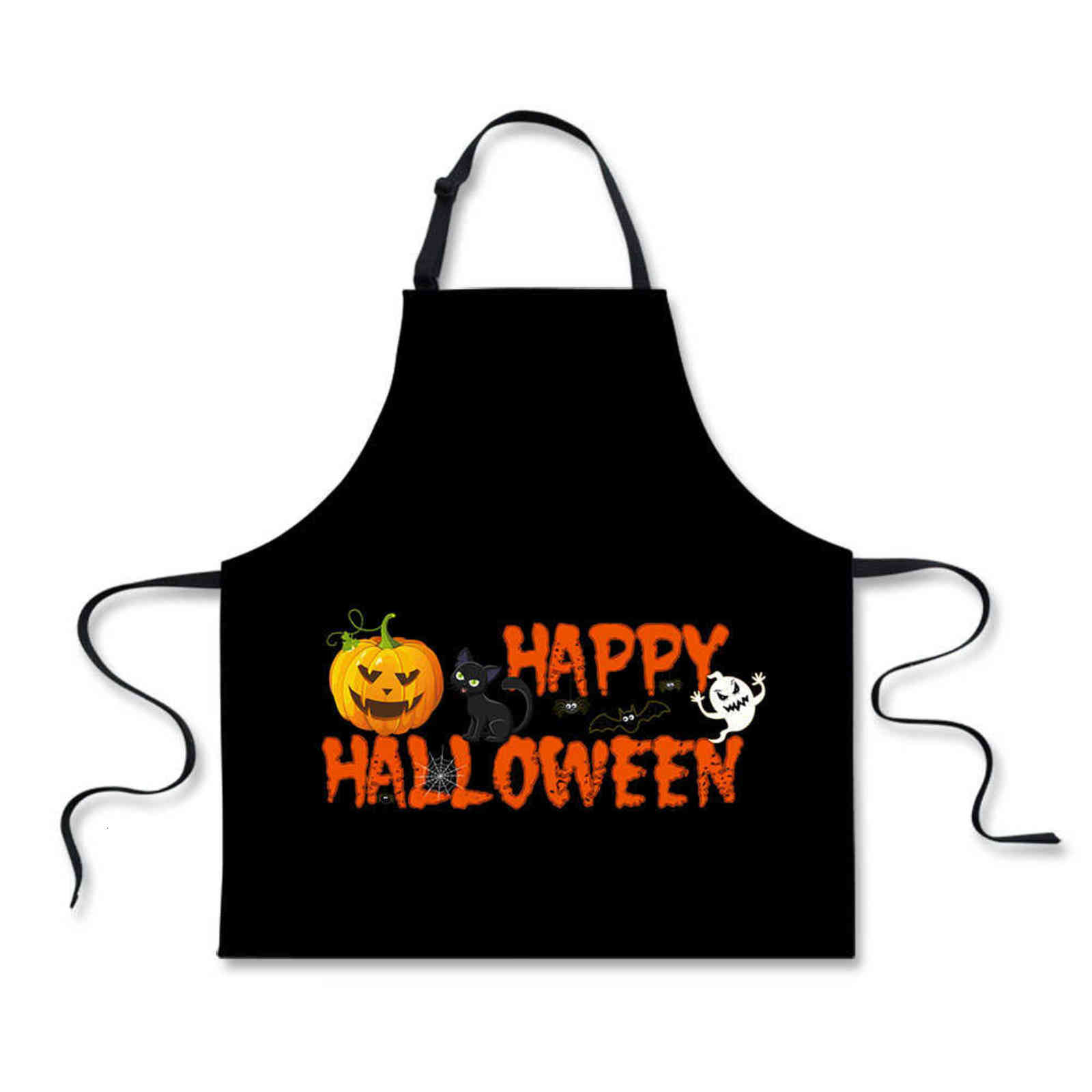

Custom Made Aprons Straight Happy Halloween Pumpkin bat moon apron Anti Dirt product