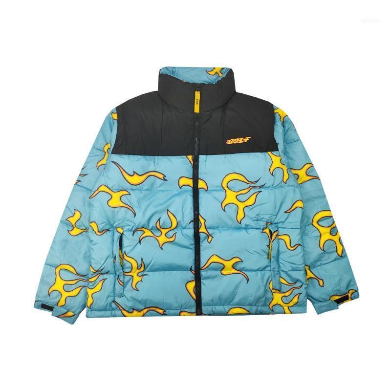 Men's Down & Parkas Luxury Men Golf Wang Flower Le Fleur Tyler The Creator Blue Flame Coats Jackets / Cotton Warm Winter #M381